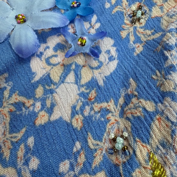 Aratta Coral, Blue & White Patchwork Button-Up - Picture 7 of 16